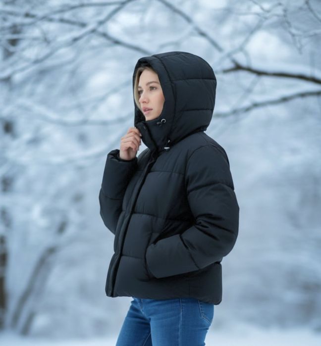 Стильна жіноча куртка-пуховик Santa(Розмір S).