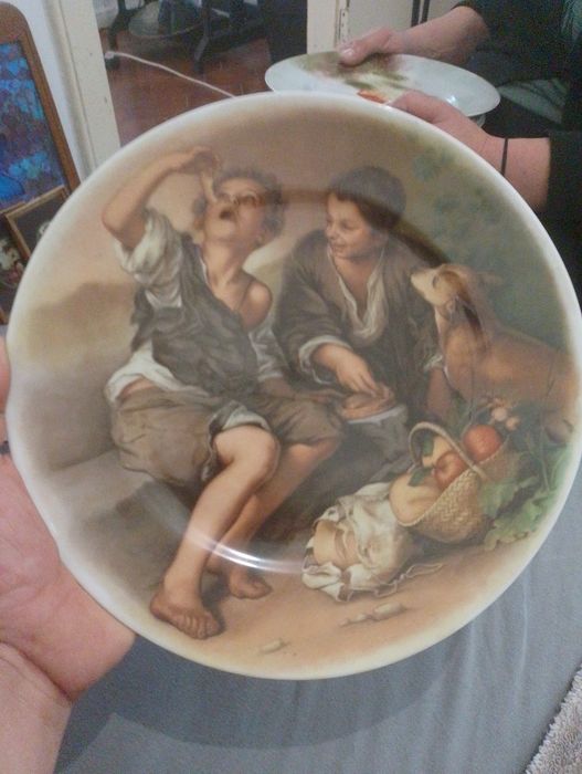 Prato decorativo Limoges França – cena clássica (Laneyras)