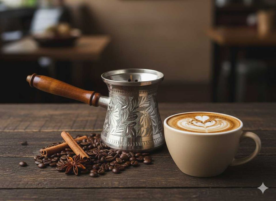 Професійна нова  мідна турка 360 мл | Стінки 2 мм | Ідеальна для кави