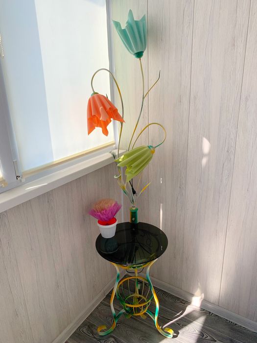 Напольный торшер SunLight со стеклянным столиком; підлогова лампа/стол