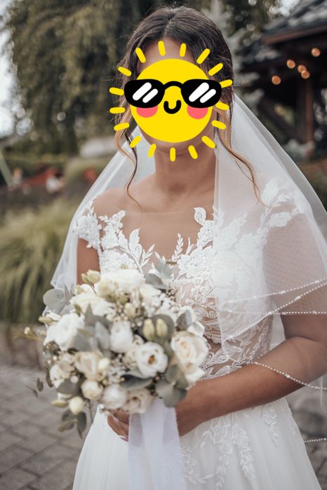 Sprzedam suknie ślubną, welon gratis