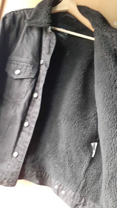 Blusão homem ganga preto com forro quente zara L inverno novo