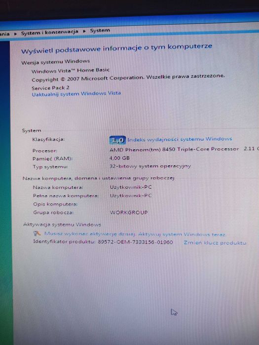 Komputer 2,11Ghz, 4GB ram monitor klawiatura