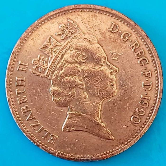 Two Pence de 1990,  Reino Unido, Rainha Isabel II