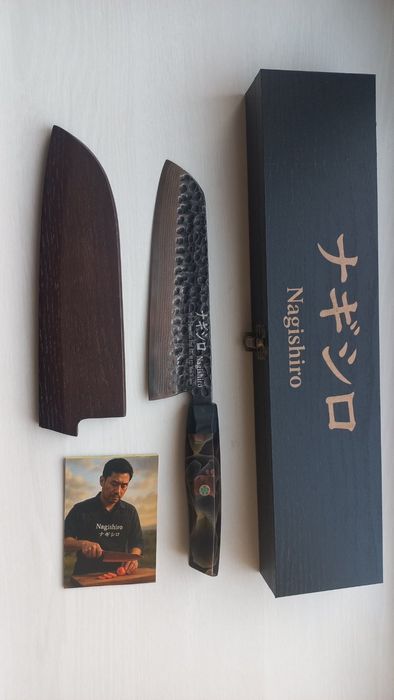 Японський кухонний ніж Nagishiro VG10 з ножнами, міддю