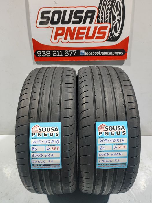 2 pneus semi novos 205-40R18 Good year - Oferta a Entrega - 120 Euros