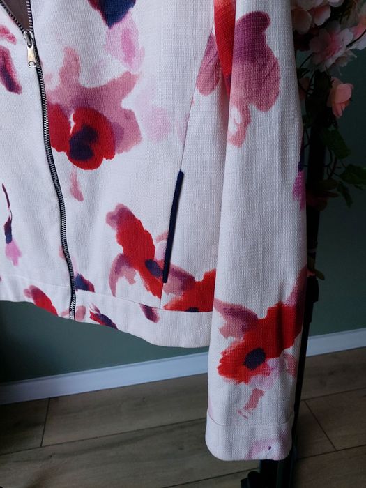 Kurtka / marynarka damska damska krótka  Zara w kwiaty M/ L bawełna Sh