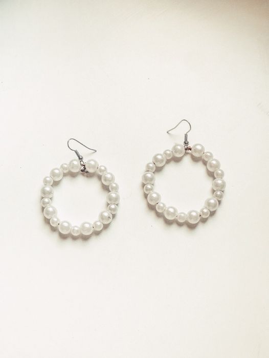 Argolas de pérolas (brincos, bijuteria, acessórios)