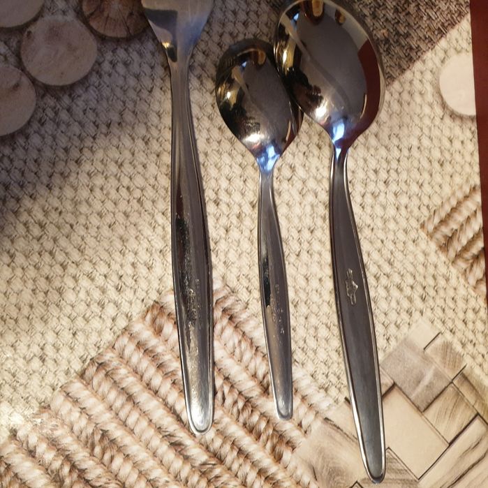 Sztućce gerlach lata 70 komplet 55 sztuk w skrzyni drewnianej