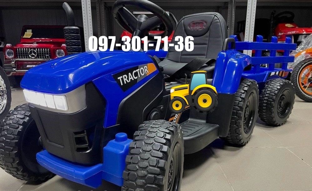 Трактор с прицепом детский электромобиль с пультом управления