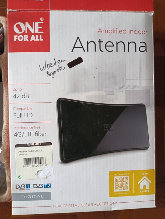 Amplificador de antena de TV para interior. Antena digital.	Novo!*