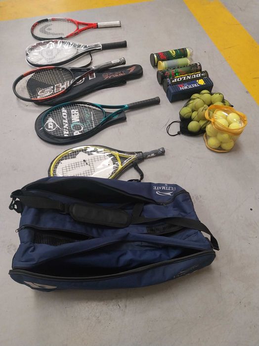 Pack 5 raquetes Ténis (Saco Transporte e bolas)