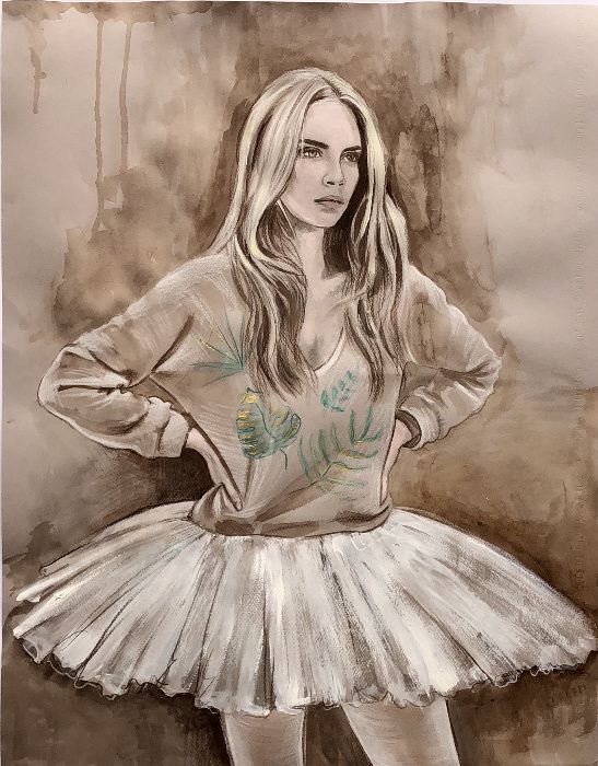 Obraz Baletnica balerina 65/50 od artysty plastyka styl boho