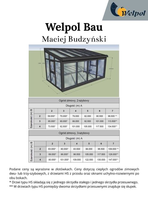 OGRÓD ZIMOWY / Ogrody zimowe / Zadaszenia tarasu / Oranżeria Producent