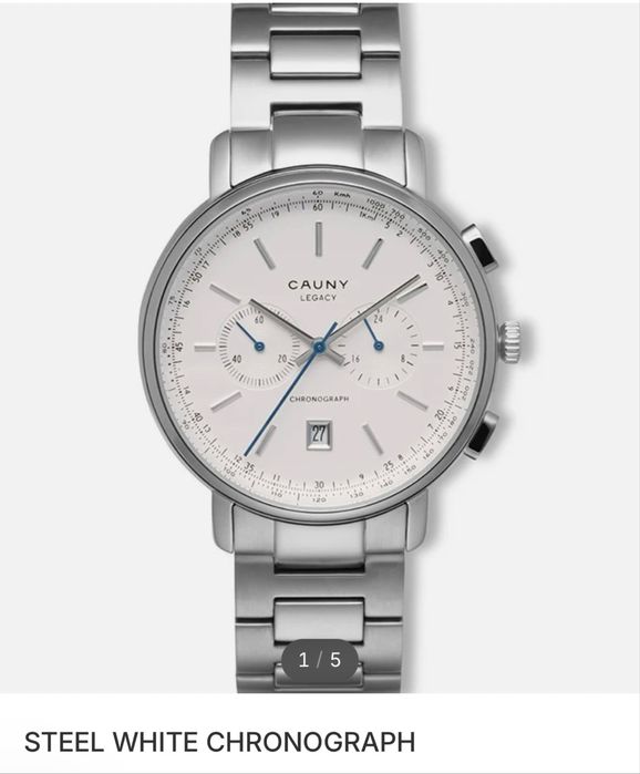 Relogio Cauny steel white cronograph