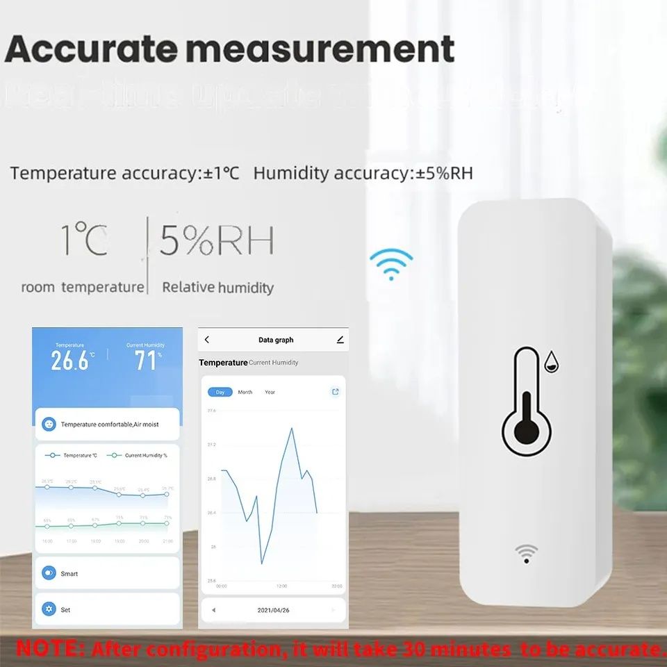 Датчик температуры и влажности Wi fi: 145 грн. - Кліматичне обладнання ...