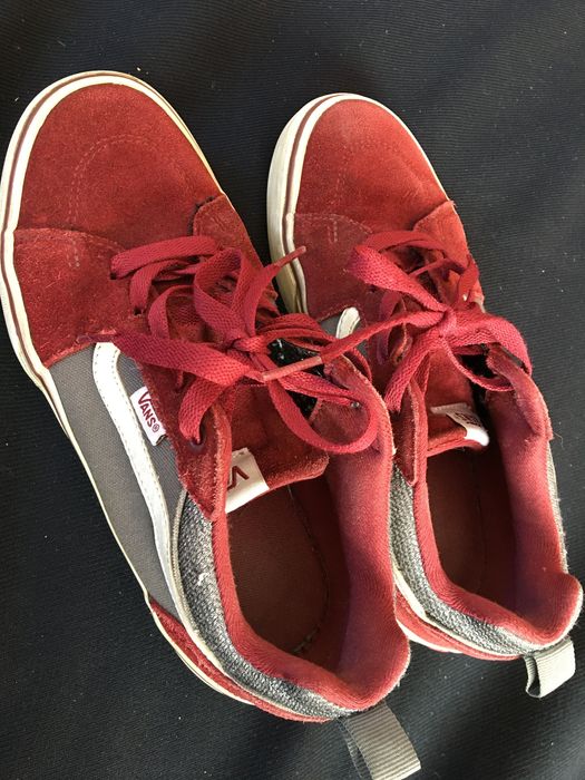 Vans, 36, 23 cm, bordowe, szare, trampki,
