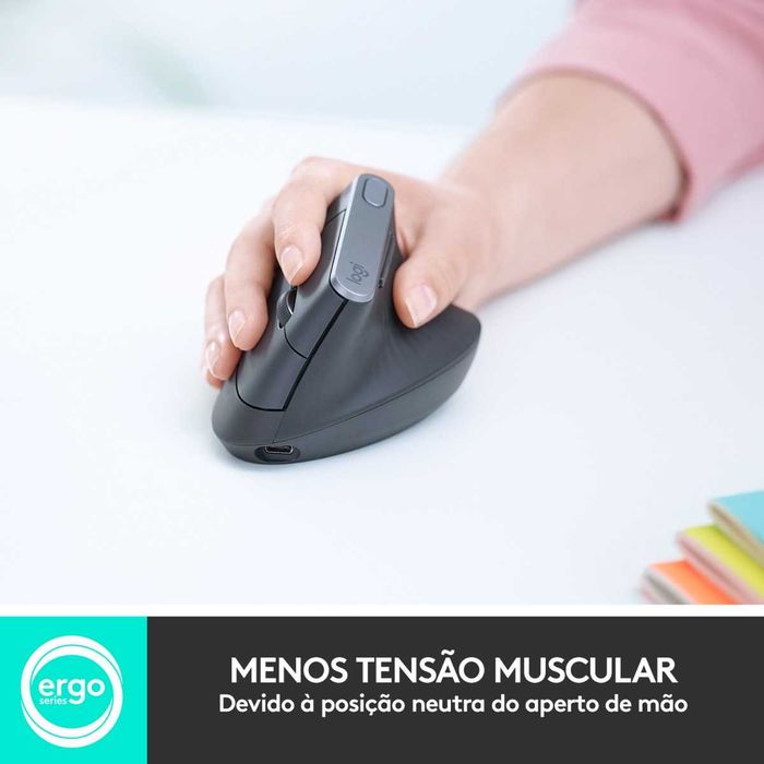 Rato LOGITECH MX Vertical Pro - 4000 dpi - Cinzento XL (NOVO)