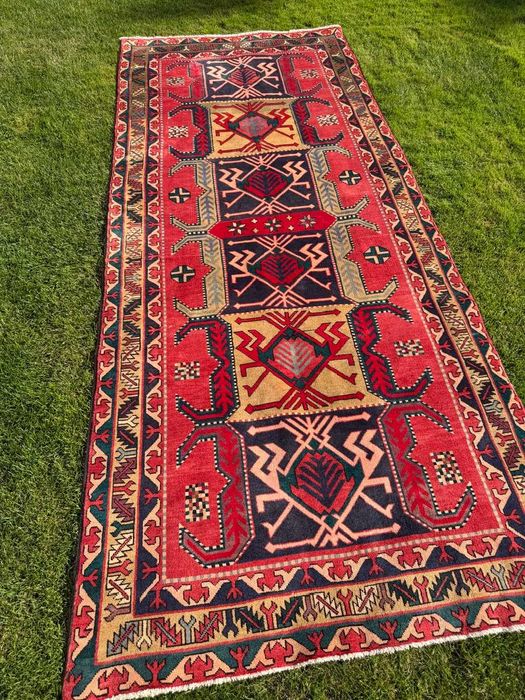 Nowy Chodnik Dywan Perski Wełniany Iran Hamadan / Kazak 325x140 gal. 11 tyś