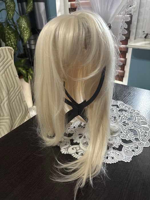 Toper perulka 50 cm platynowy blond cudna
