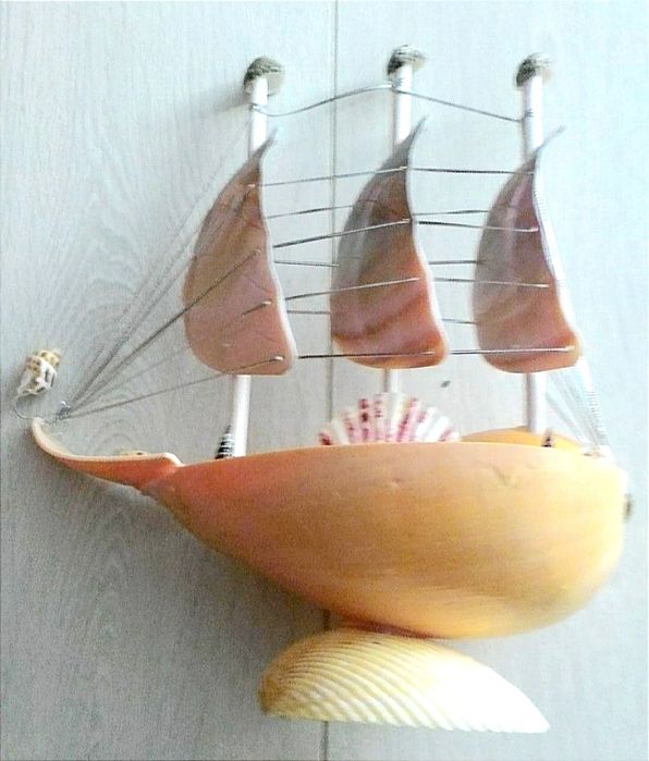 ПАРУСНИК из ракушек морских раковин парус баркас фрегат бригантина яхт