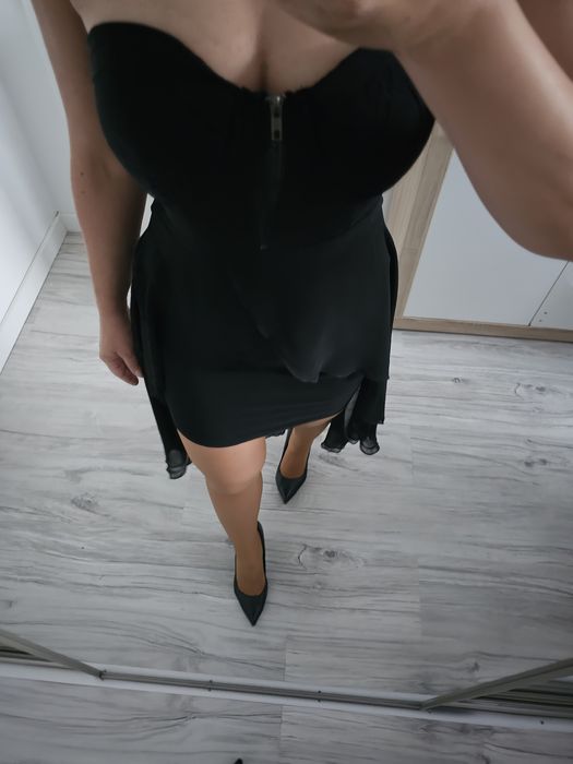 Piękna sukienka Sylwester karnawał asymetryczna nowa S/M