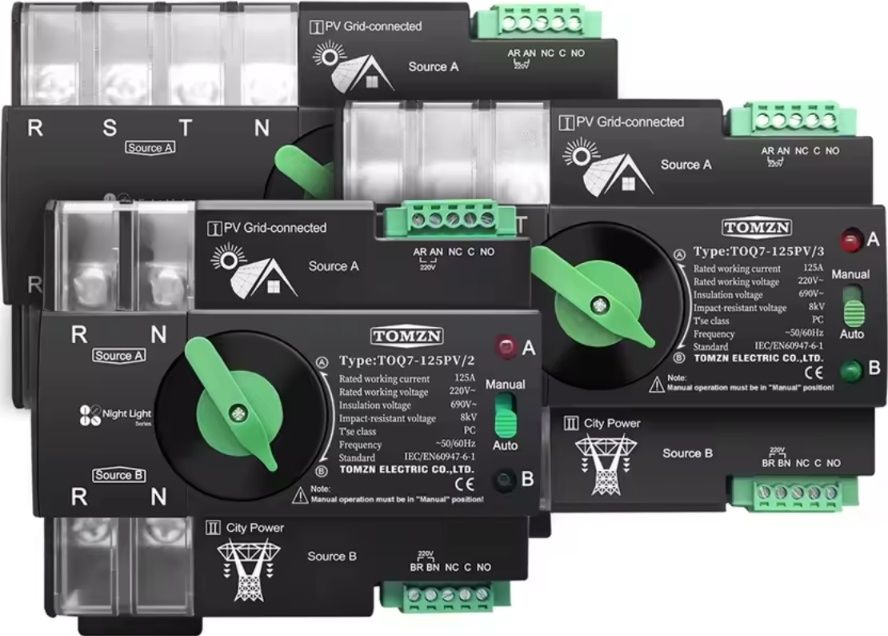 Tomzn автоматичний перемикач авр затримкою до сонячних  систем генерат