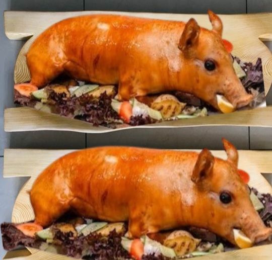 DUŻE drewniane KORYTO na świnię koryta na pieczonego prosiaka 100x50cm