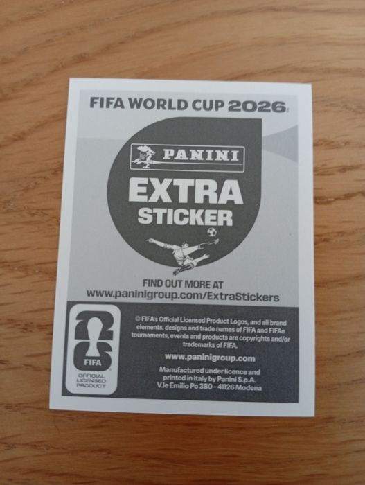 Panini FIFA 2026 Extra Sticker Bronze
