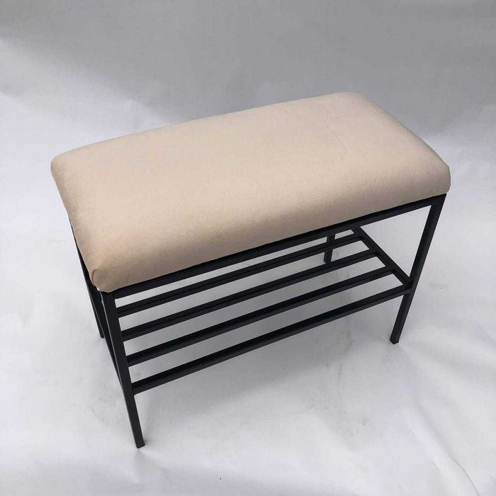 Пуф Банкетка велюрна стяжка поличка для взуття