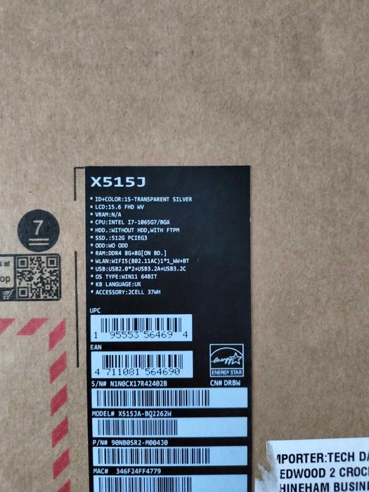 Asus X515J 15,6/i7-1065G7/Iris Plus/512/16/Win11 Home, стан нового