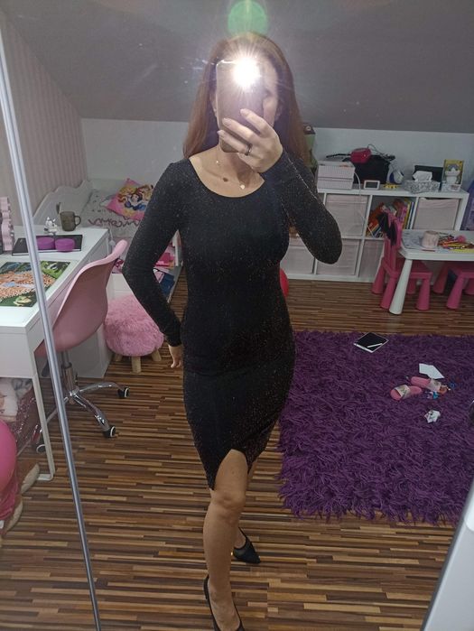 Czarno-złota sukienka nowa  XXS