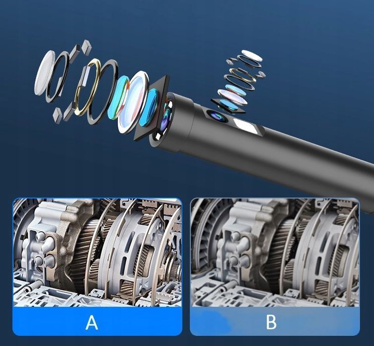 Kamera Inspekcyjna Endoskop Sztywny 5m Przewód 8 Led 5.5mm Android iOS