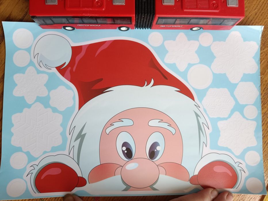 новорічні наклейки на вікна, багаторазові