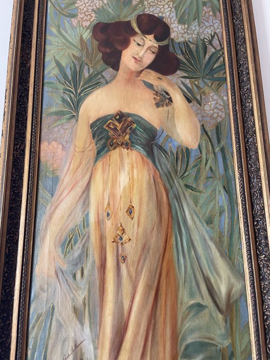 Tela Original Art Déco – Assinada Rosinda (1914)
