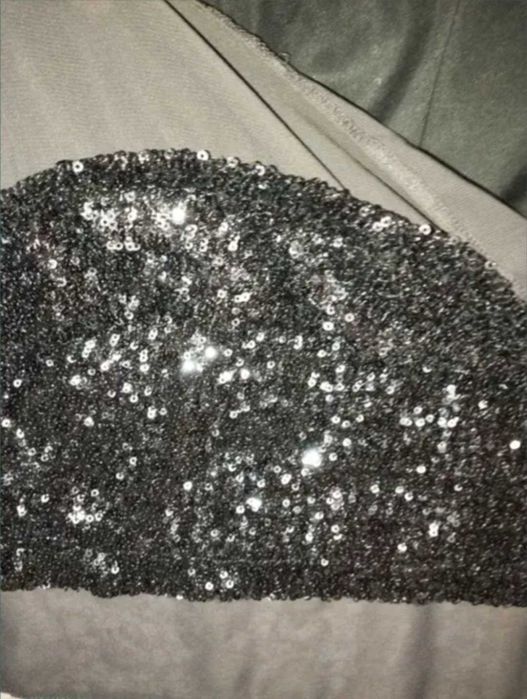 Жіночий темно-сірий топ на бретельках в паєтках  George 54-56