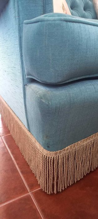 Sofás Vintage em veludo azul celeste