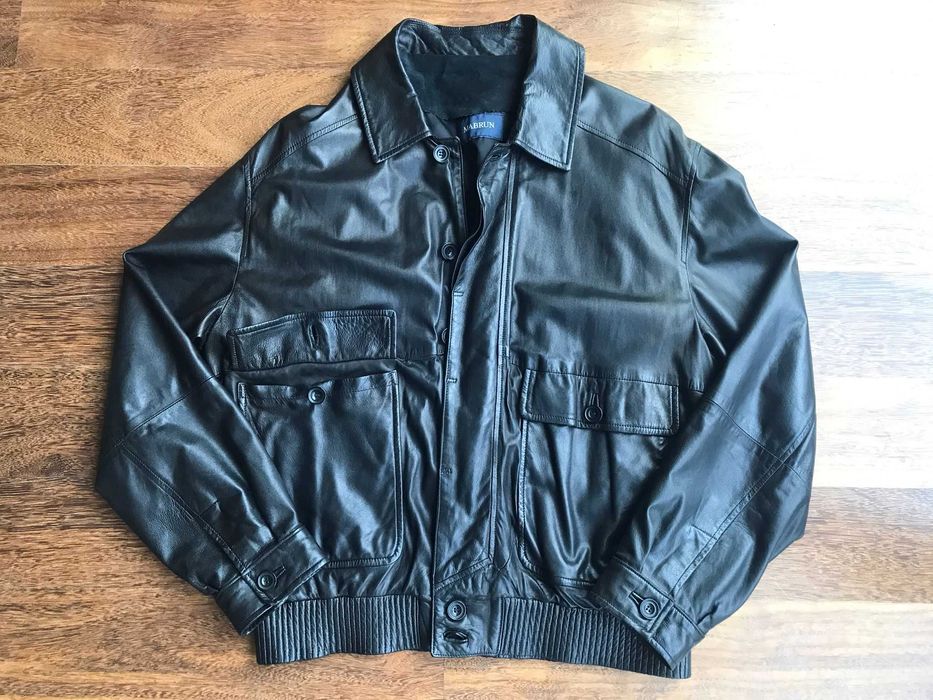 Casaco preto em pele, vintage, para homem - MABRUN