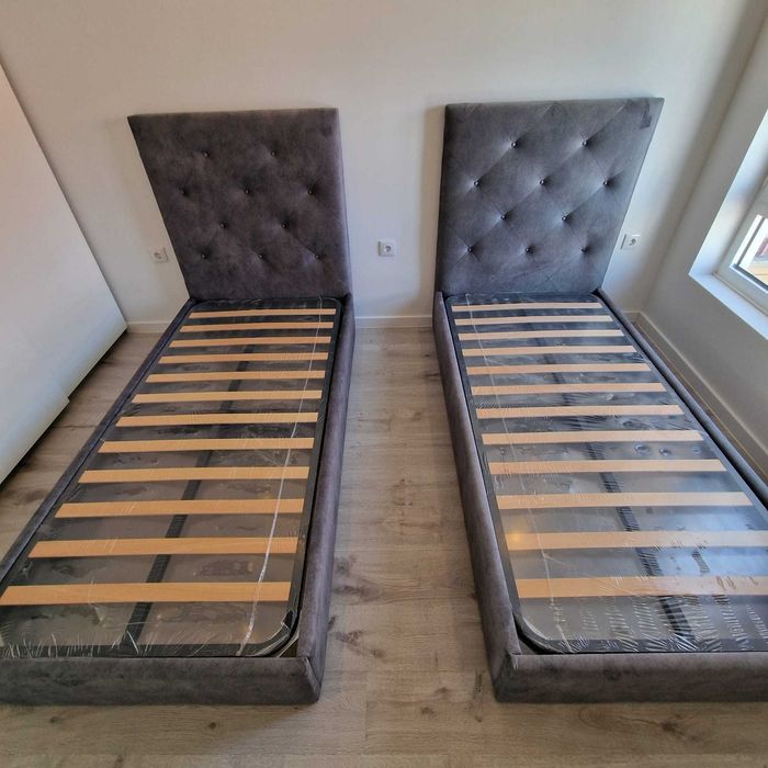Camas de Solteiro Estofadas de Luxo 199€ - Disponíveis em Várias Cores! 190x90m! topp de Gama Novas Direto Da Fabrica