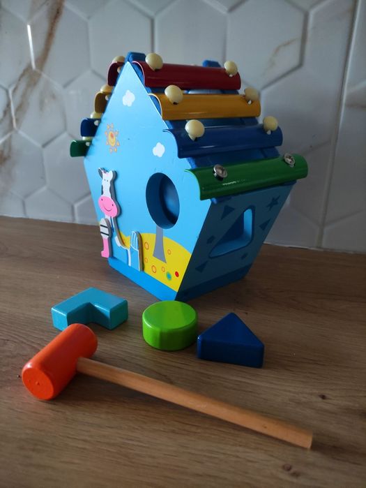 Ksylofon dla Dzieci Domek Small Foot Cymbałki Sorter Kształtów