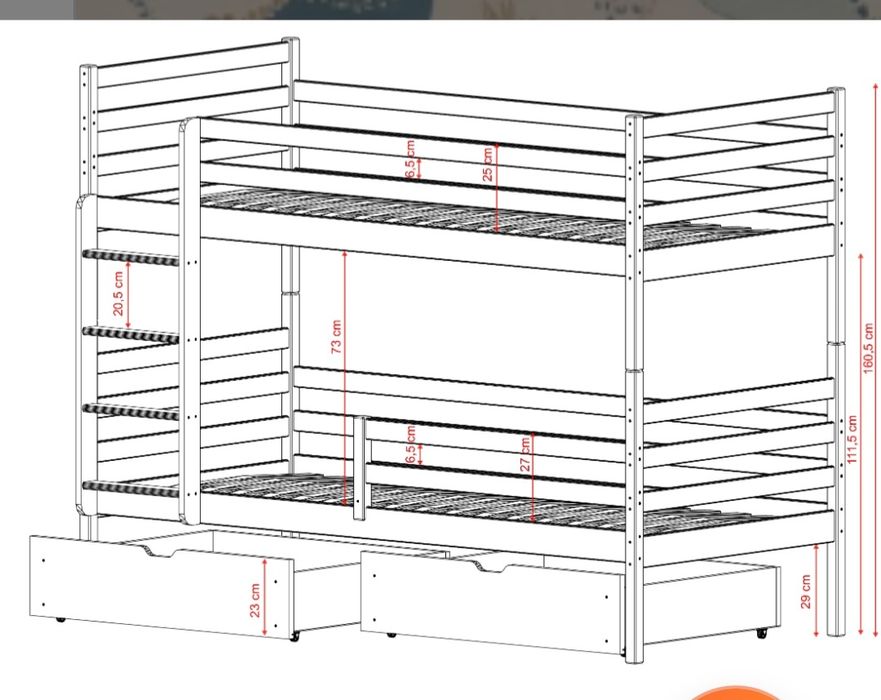 Łóżko piętrowe Lano meble nemo