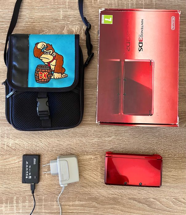 Título: Nintendo 3DS Vermelha (Edição Especial) - DESBLOQUEADA + 4 Jogos + Caixa + Bolsa transporte