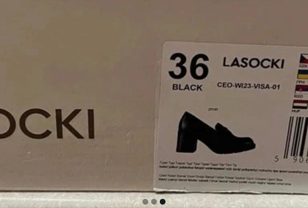 Loafersy CCC skórzane na obcasie rozm. 36 nowe