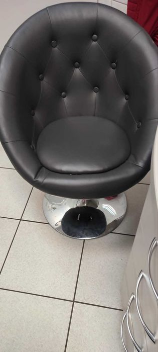 Fotele obrotowe ekoskóra, szary podstawa chrom