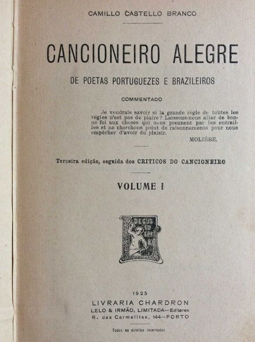 Camillo Castello Branco. Cancioneiro alegre de poetas portuguezes