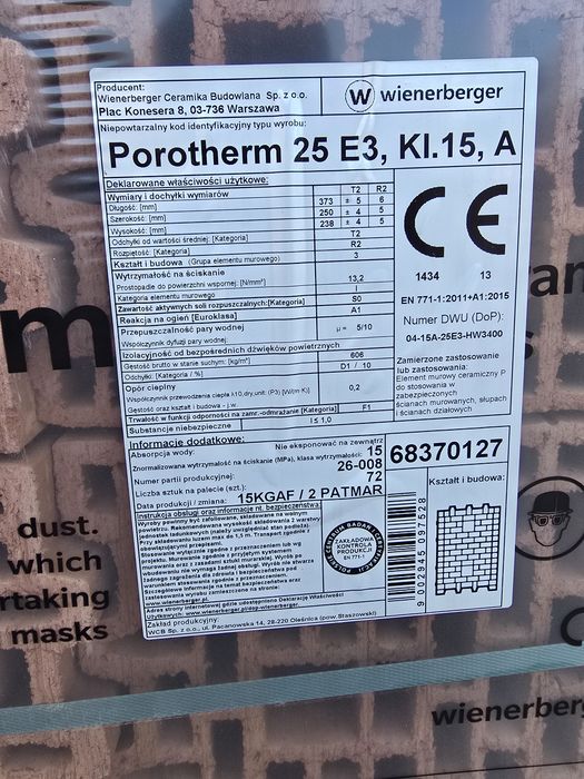 Pustak porotherm 25p+w E3 Wienerberger