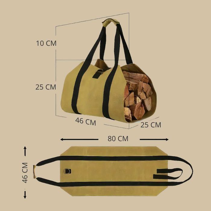 Сумка для зручного перенесення дров 20 л (з ременями) переноски