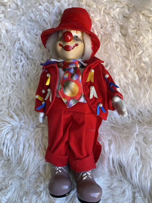 Porcelanowa lalka klaun  26cm