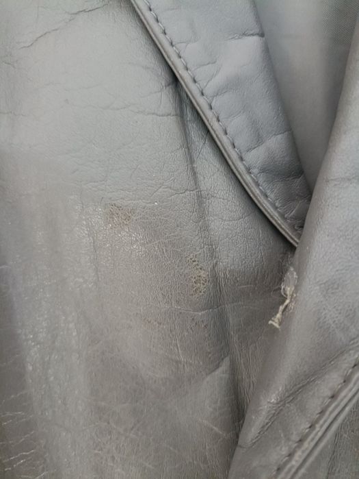 Szara skórzana marynarka rozm XXL