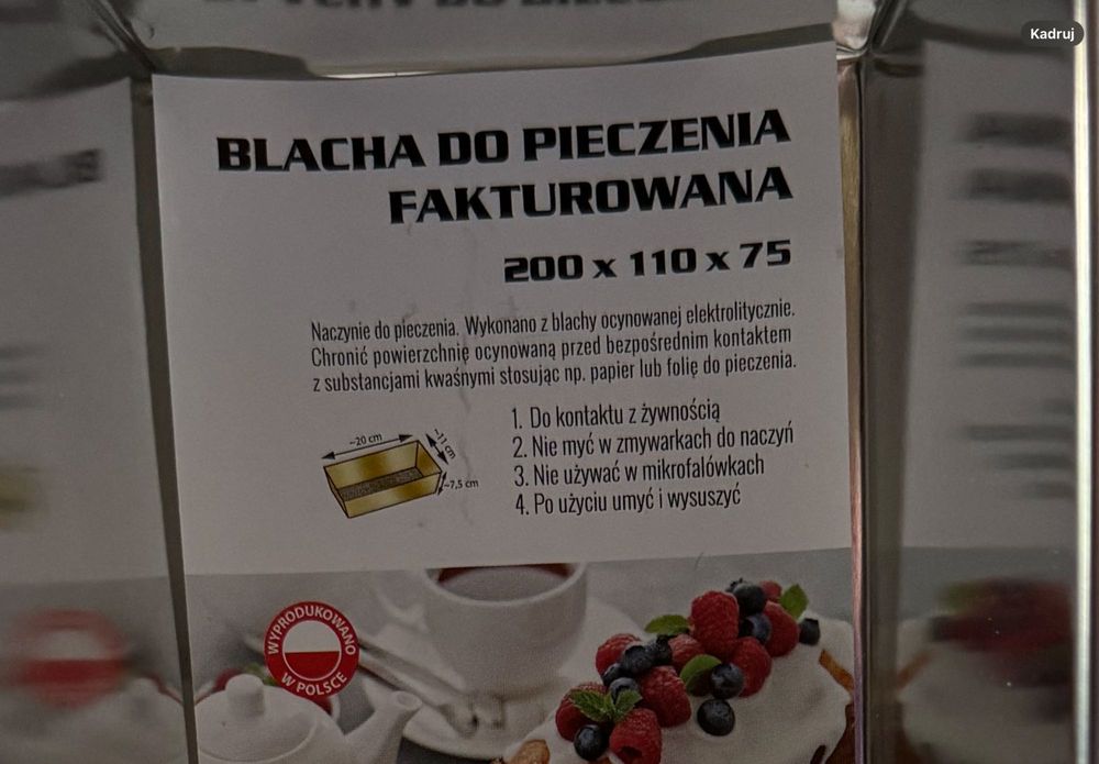 Blaszka Foremka Keksówka do Wypiekania Chleba, Ciasta